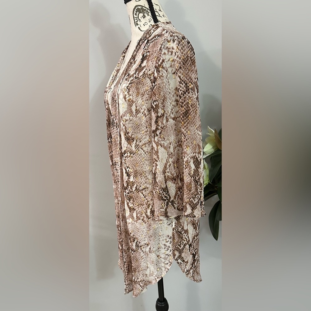 πβ¨ Metallic Snakeskin Open Front Kimono - Picture 4 of 13